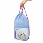Мешок для обуви ЮНЛАНДИЯ, на шнурке, карман на молнии, 33х42 см, "Cute Rabbit", 270406