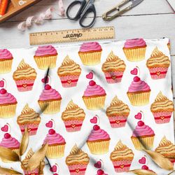 Ткань оксфорд 600 пирожное с вишенкой