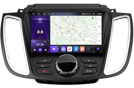 Магнитола для Ford Kuga 2011-2019 (высокая комплектация) - Carmedia SF-9203-2 QLed+2K, Android 12, ТОП процессор, CarPlay, SIM-слот