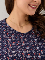 Лонгслив ЛНкл-081/синий-краснаяветочка