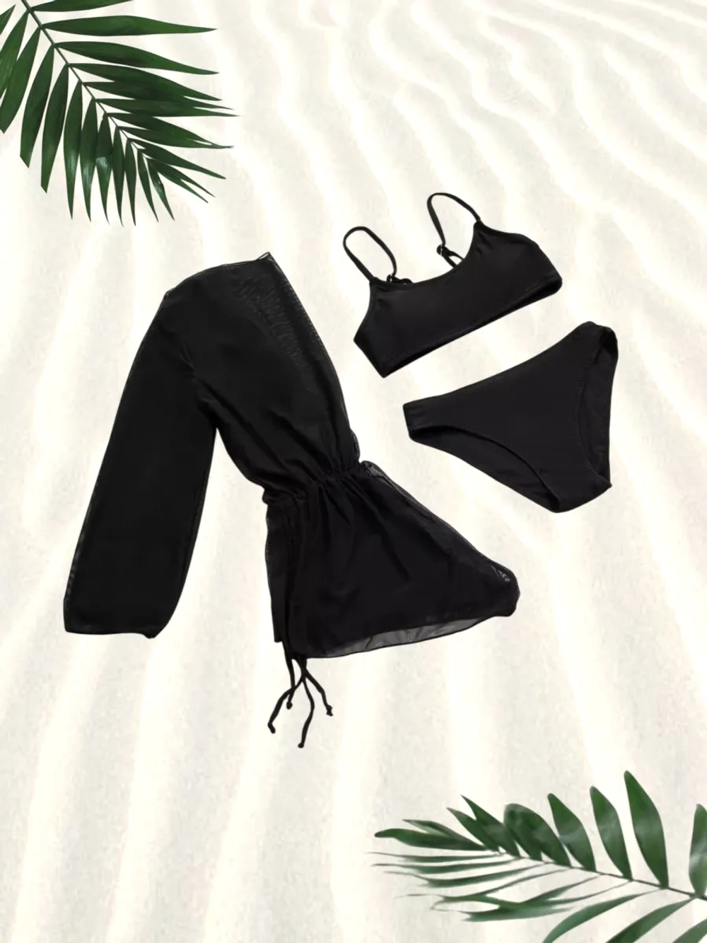 купальник раздельный 3 в 1 с топом комбинезон и шорты