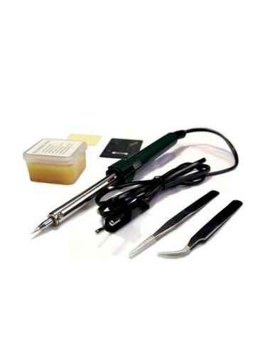 Паяльник электрический с набором инструментов и аксессуаров 6пр.(220V,50Hz,60W,пинцеты-2шт,расходники)в сумке RockForce##Rock FORCE RF-8272-6