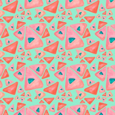 Акварельные треугольники на нежно-зеленом