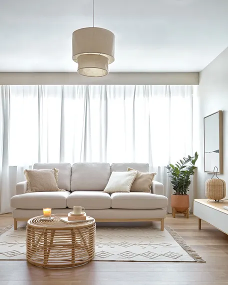 Журнальный столик Koana из ротанга Ø65 см