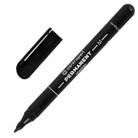 Маркер перманентный CENTROPEN 2846, ЧЕРНЫЙ, тонкий наконечник, 1 мм