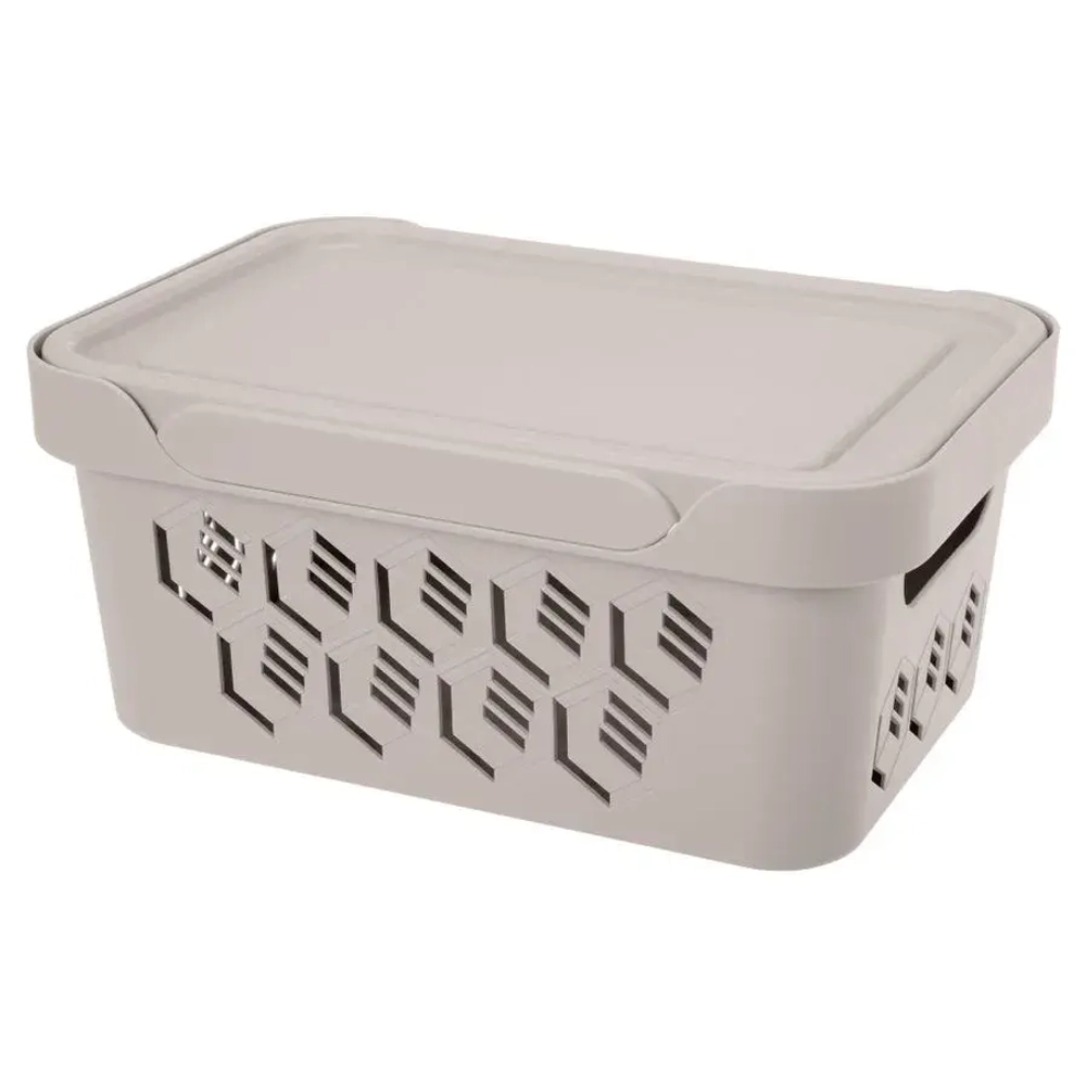ЯЩИК С КРЫШКОЙ УНИВЕРСАЛЬНЫЙ DELUXE, 270х120 ММ, 4,6Л (Светло-бежевый)