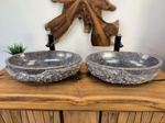 Раковина из мрамора ПАРА! Oval Grey Marmo Wave OM-65752 56х36х15 из натурального камня