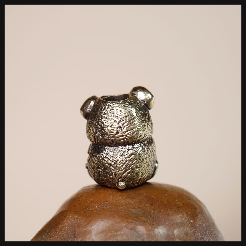 Темлячная бусина "Мишка" для ножей , латунь