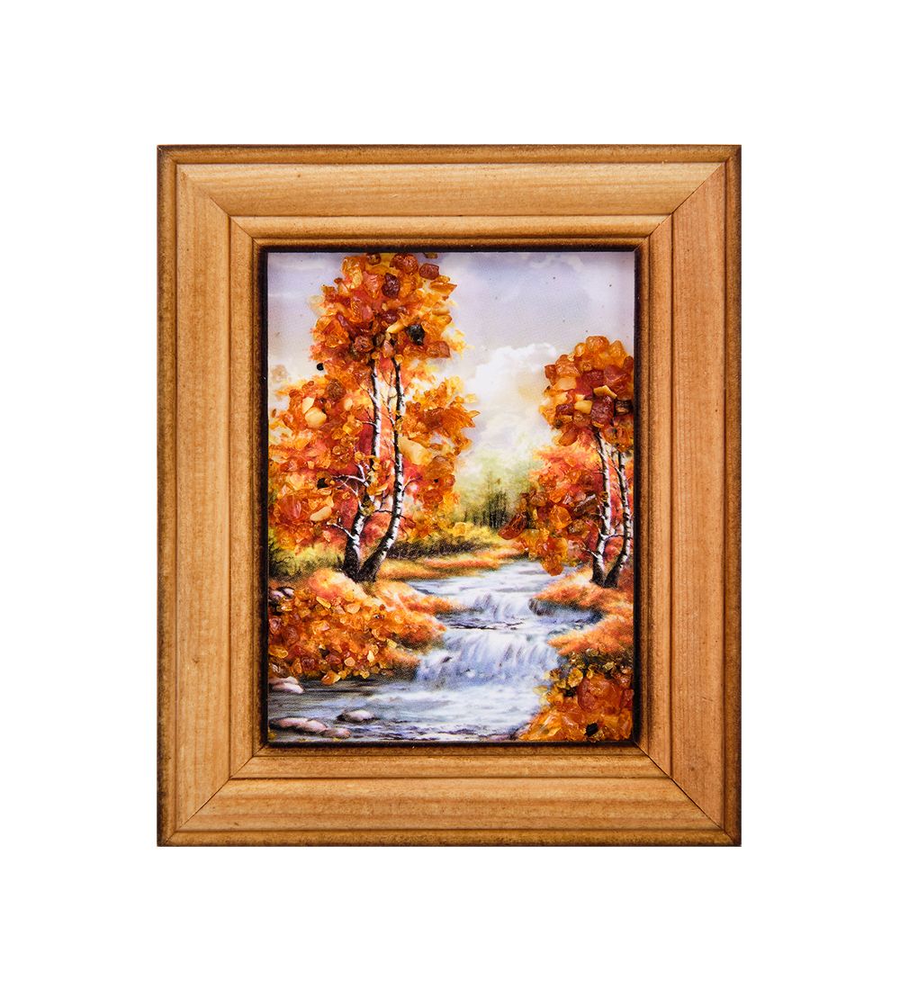 AMB-75/ 8 Картина «Красота природы» (с янтарной крошкой) дер.краш.рамка 7х9