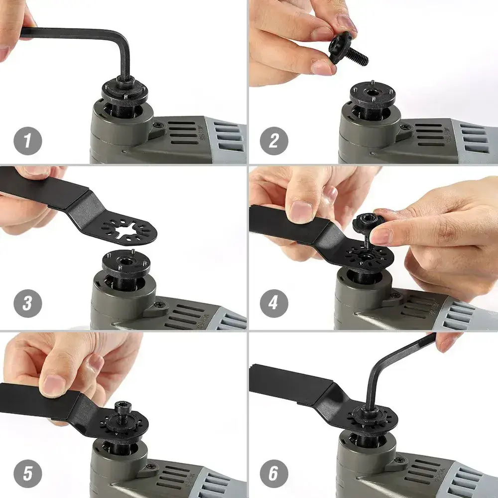 Осциллирующий многофункциональный инструмент 300 Вт, 6 регулируемых скоростей с аксессуарами 16 шт