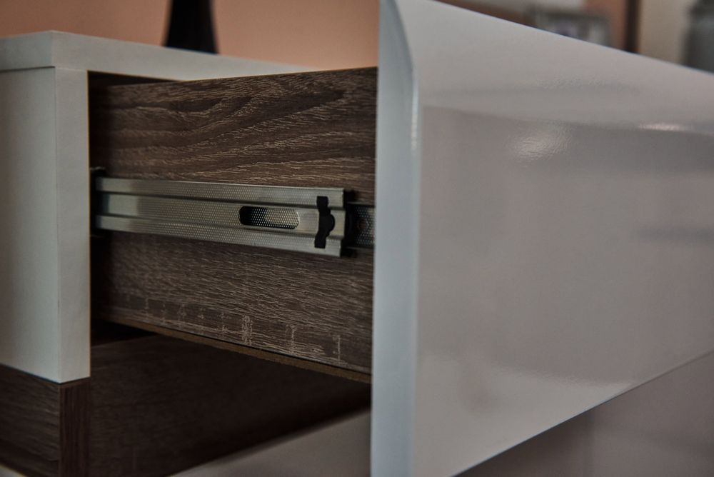 Коллекция Ультра Шкаф витрина 2х. ст. малая (440) Белый/Белый гл. (набор)