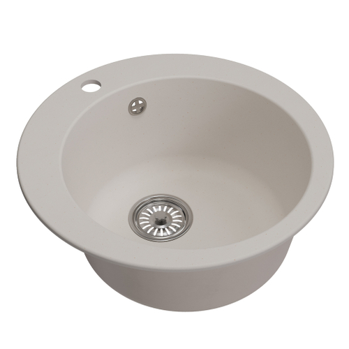 Мойкa ML-GM13 КОМФОРТ круглая, белая (331), 495мм (глуб. чаши 200)