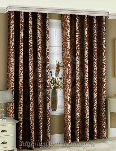 Комплект штор  Аго (арт. 1075-2)  - (145х250)х2 см. - шоколад