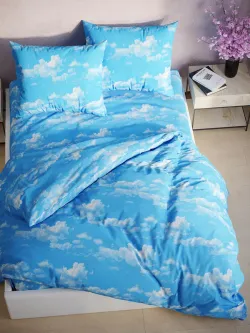 Наволочка комплект 2шт перкаль Сказка "Сlouds" 45х45 см на молнии