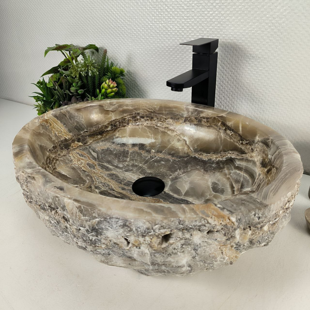 Раковина из оникса Erozy Grey EO-64551 52*42*16 0156