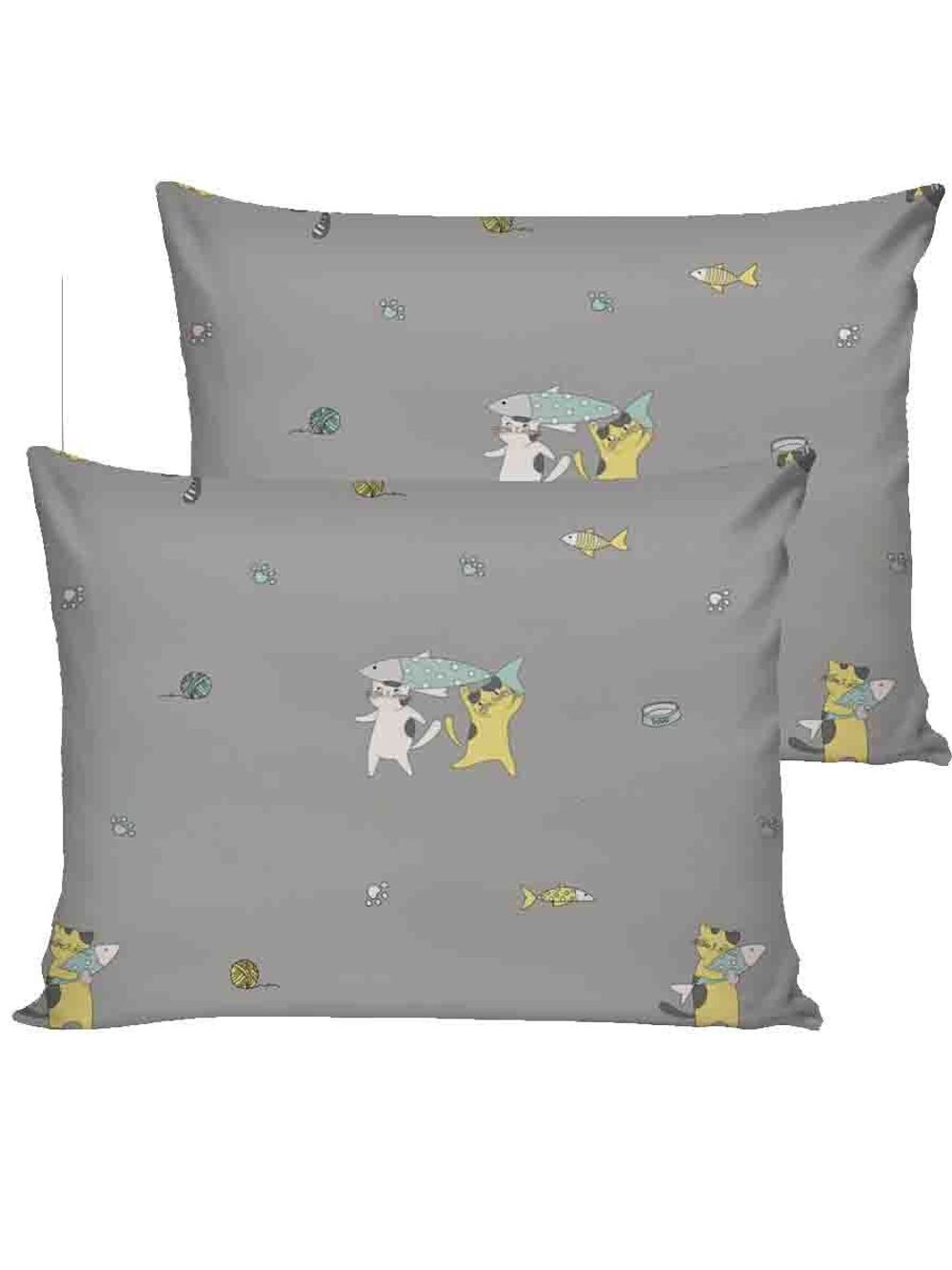 Наволочка комплект 2шт поплин Сказка "Рыболовы" 50x70 см