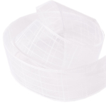 Декоративная лента капроновая для декора и флористики, 4 см, намотка 25 ярдов, белый, дизайн линии