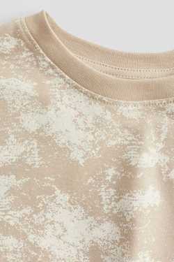 H&M Футболка из хлопка с принтом, бежевый