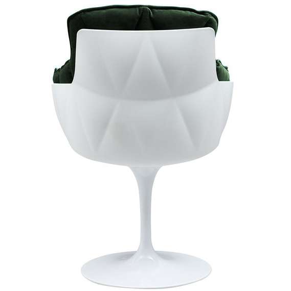 Белый стул Husk с зеленой обивкой | Купить в Hallberg.ru