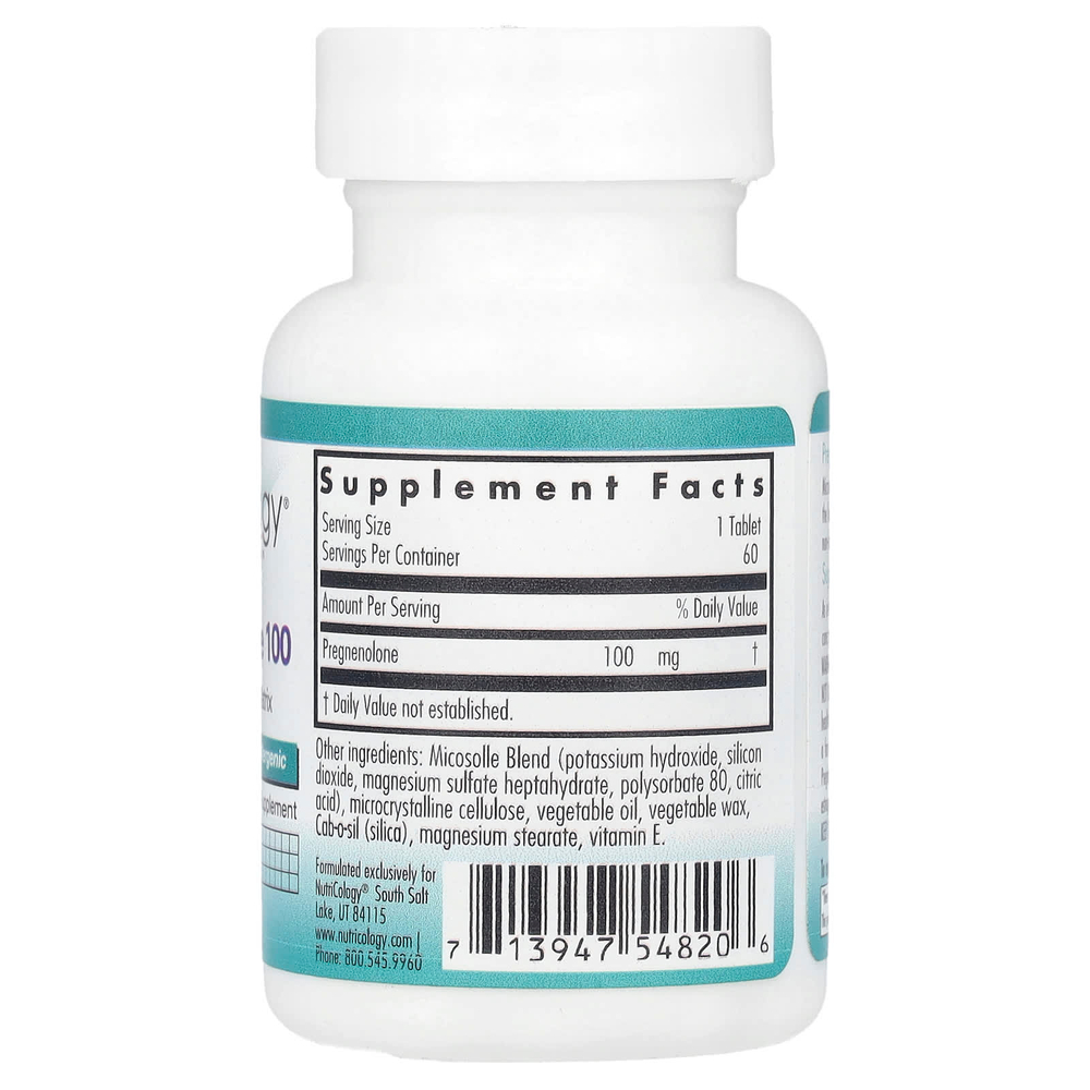 Nutricology, Прегненолон 100, 60 таблеток с насечкой
