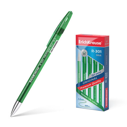 Ручка гелевая EK R-301 ORIGINAL GEL зеленая, 0,5мм