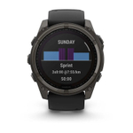 Умные часы Garmin Fenix 8, 51 мм, Solar, Sapphire Carbon Gray DLC Titanium with Black/Pebble Gray Silicone