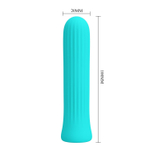 Аквамариновый мини-вибратор Blanche - 10 см.