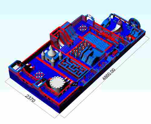 Коммерческий надувной парк «Космоленд», 48,6*23,7*7,5 м