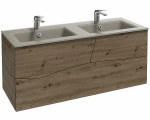 Раковина стеклянная Jacob Delafon Sherwood EB1831RU-DE5 120 двойная, матовый базальт