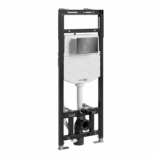 Инсталляция для унитаза WasserKraft Alme 15TLT.010.ME.PB02 кнопка черная глянцевая