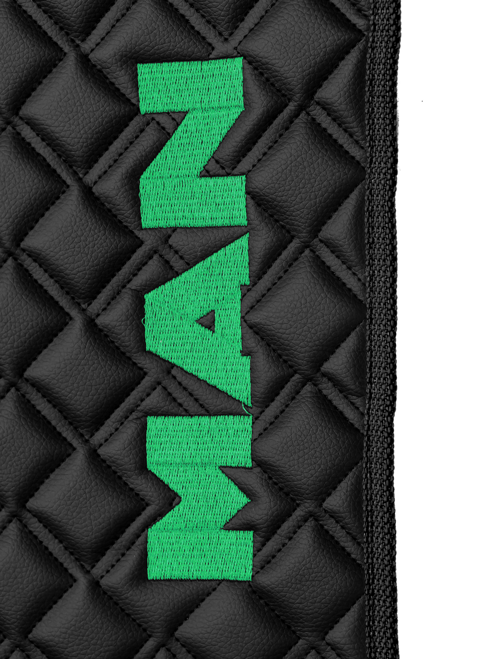 Ковры MAN TGX (автомат, механика) (экокожа, черный, черный кант, зеленая вышивка)