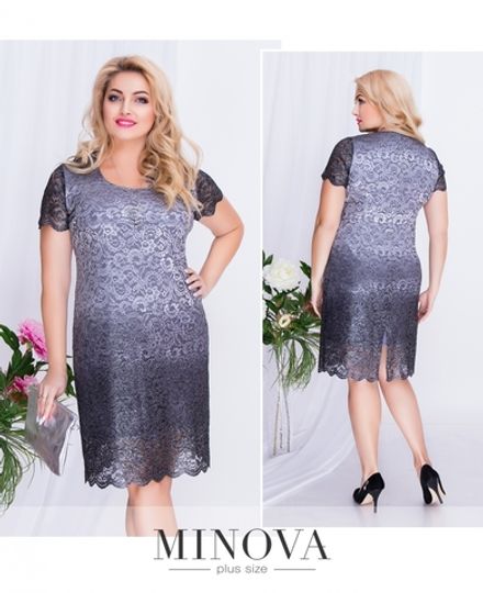 Платье 00262-серый Minova Фото 2