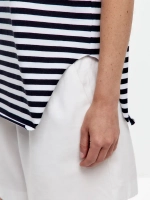 Футболка дизайнерская тельняшка оверсайз с фигурным низом