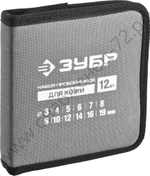 ЗУБР для кожи 3-19 мм, 12 шт., набор пробойников (22949-H12)