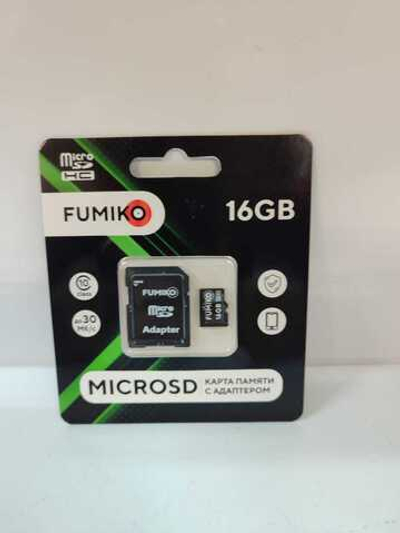 Карта памяти FUMIKO 16GB MicroSDHC class 10 (c адаптером SD)