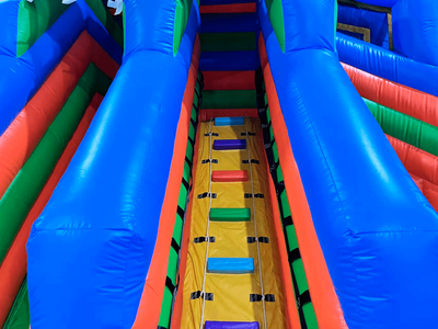 Надувной водный батут с бассейном «Колумбия» c одной лестницей, 6×6×5 м