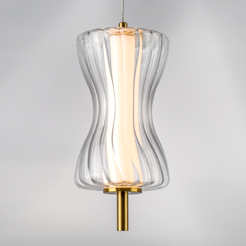 800013 Люстра BOTTO LED 6W 760LM ЛАТУНЬ/ПРОЗРАЧНЫЙ/БЕЛЫЙ 3000K