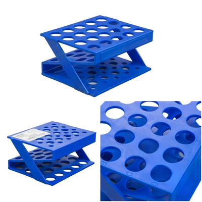 Штатив медицинский полимерный по ТУ 9464-017-29508133-2014, для пробирок ШП-20, Z-образный на 20 гнезд, Ø 17 мм, п/с, МиниМед