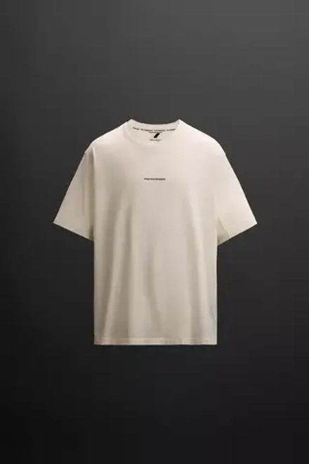 ZARA ФУТБОЛКА С ПРИНТОМ ДЛЯ БЕГА, БЕЛЫЙ