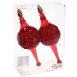 Елочные украшения «Мерцание ночи» 6.5*6.5*19.5 см (набор 2 шт), Красный