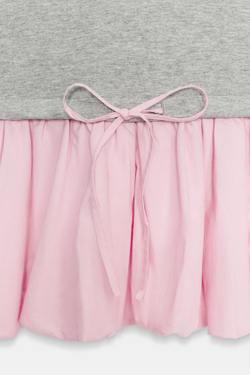 ZARA КОМБИНИРОВАННОЕ ОБЪЕМНОЕ ПЛАТЬЕ, СЕРЫЙ МЕЛАНЖ