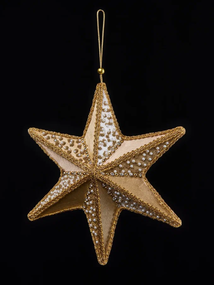 Винтажное украшение Сокровища Посейдона - Звезда 18х20 см., золото, 1 шт., ChristmasDe Luxe (89048)