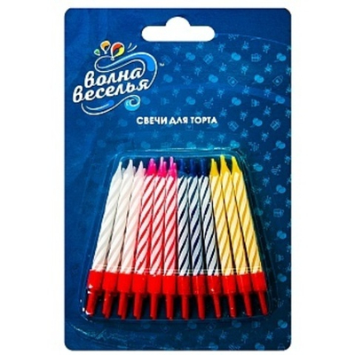 Свечи "Яркие полоски", Ассорти, 6 см