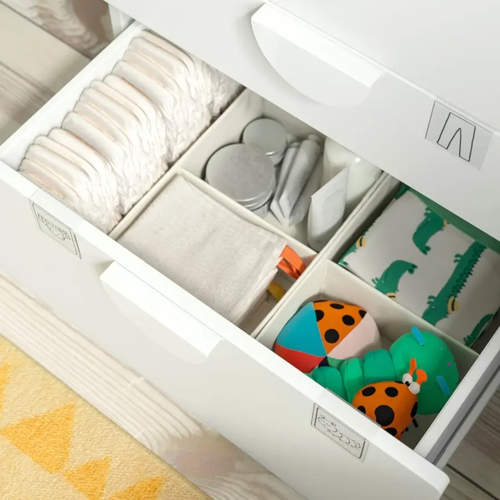 Комод детский - IKEA PLATSA/SMÅSTAD/SMASTAD, 60x42x123 см, белый, ИКЕА