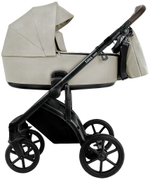 Детская коляска Roan Bass Next 2.0 3 в 1 с автокреслом Pituso Baesa Pro Black BSN/45/2 Marzipan/Black/руч.Cappuccino(2 места)