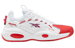 Reebok Solution Mid fabric leather contrast color shock absorption, non-slip, wear-resistant, breathable, low-cut retro basketball shoes for men and women with the same style of white dynamic red