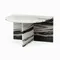Кофейный стол сет 2 шт Lunden 60х70 см, чёрно-белый мрамор