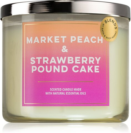 Bath & Body Works Market Peach & Strawberry Pound Cake - ароматическая свеча /   411  g  / GTIN 667556807349