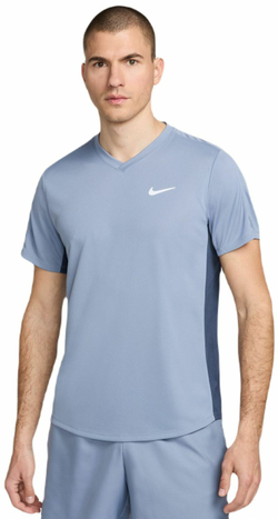 Мужская теннисная футболка Nike Court Dri-Fit Victory Top - ashen slate/thunder blue/white