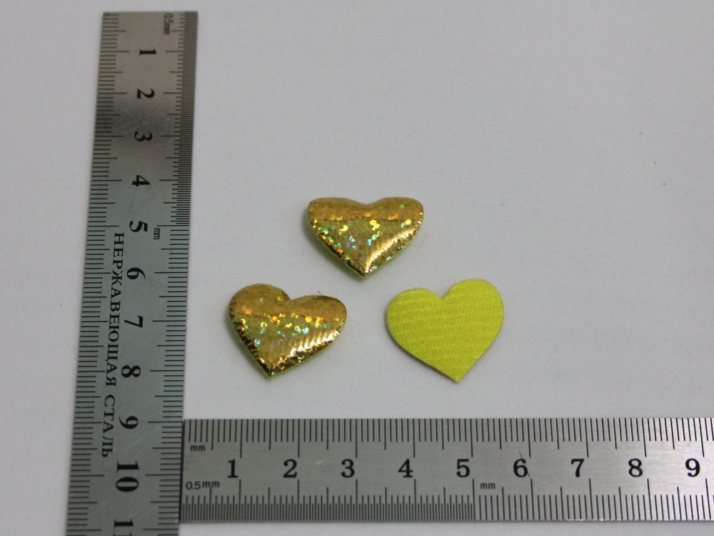 Патч &quot;Сердце&quot;, 25*23 мм, цвет золото (1уп = 25шт)